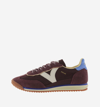 Victoria Bordo Suede & Blue Heel Trainer|1158101BU