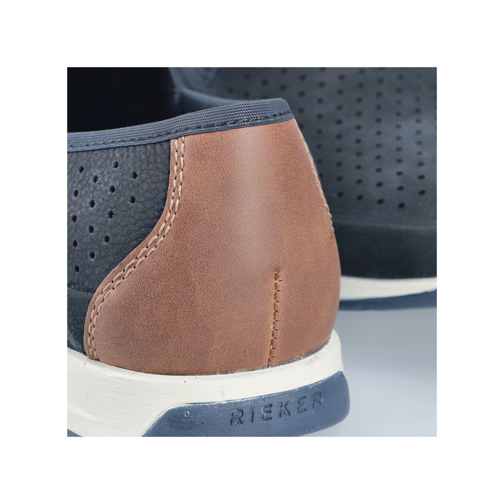 Rieker Navy and Tan Comfort Slip On|1195514