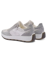 Load image into Gallery viewer, Ara Metallic Silver and White Wide Fit Trainer|122511220

