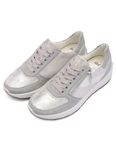 Load image into Gallery viewer, Ara Metallic Silver and White Wide Fit Trainer|122511220
