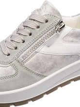 Load image into Gallery viewer, Ara Metallic Silver and White Wide Fit Trainer|122511220

