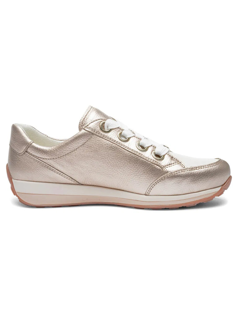 Ara Gold and Cream Wide Fit trainer|124458769G
