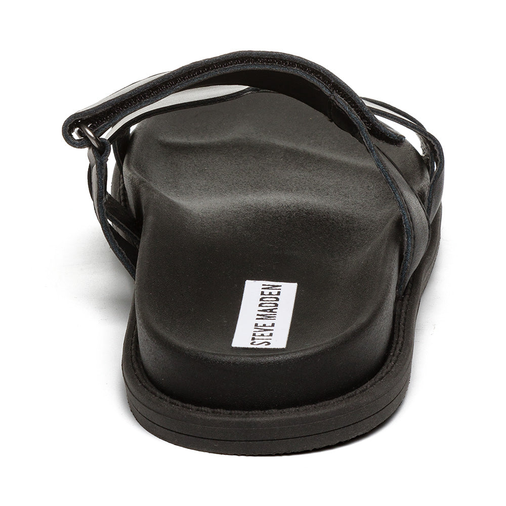 Steve Madden Black leather Strap Sandal|12000835BL