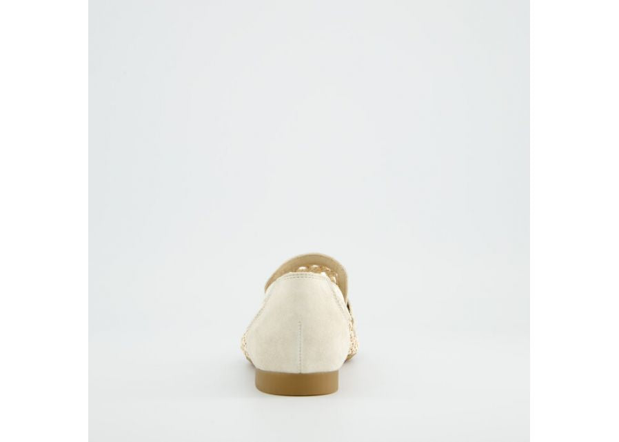 Paul Green Beige Braided Leather Loafer |1209019