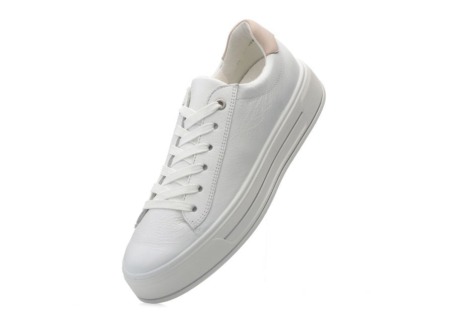 Ara White Platform Wide Fit Trainer|122300304B