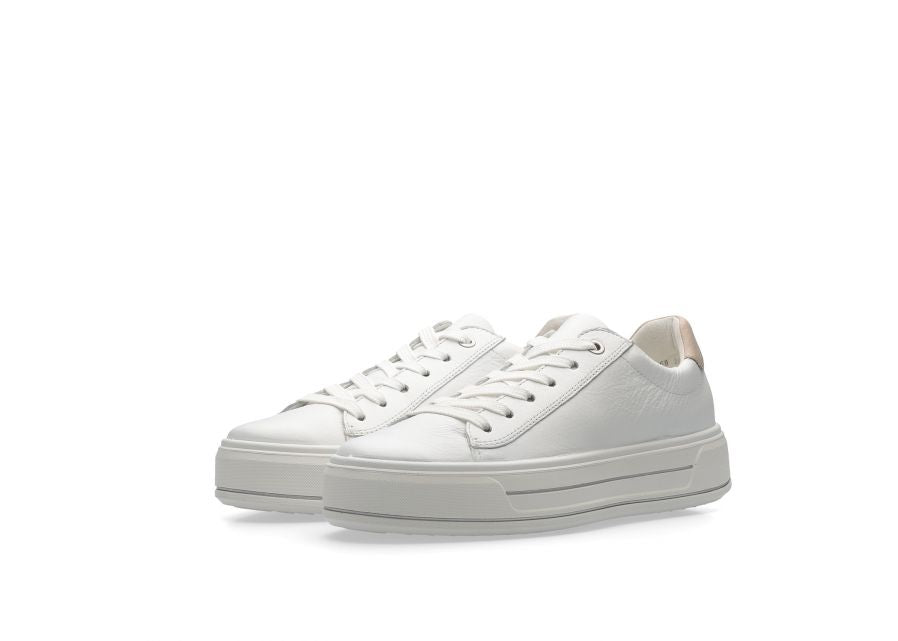 Ara White Platform Wide Fit Trainer|122300304B