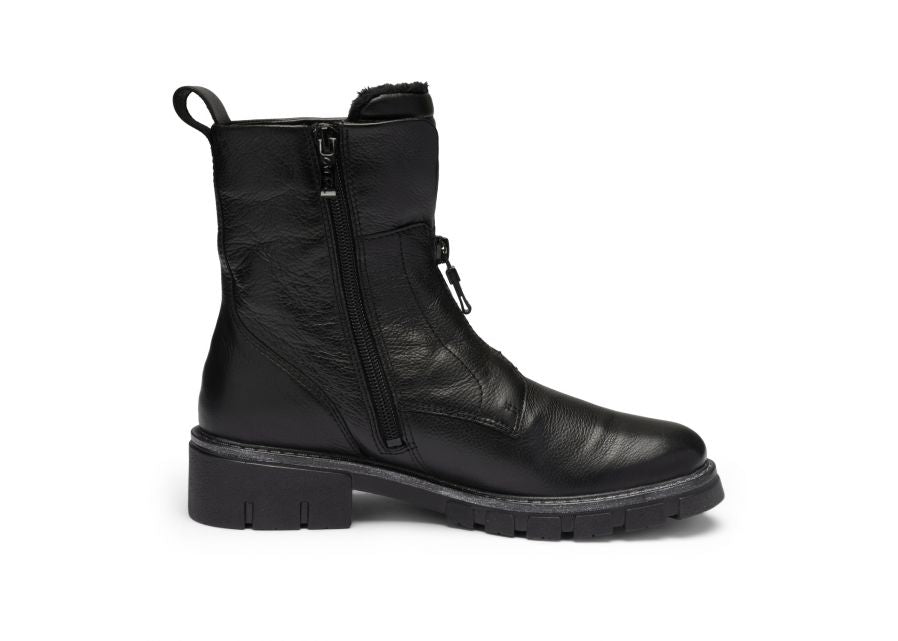Ara Black Leather Ankle Boot|122313065G