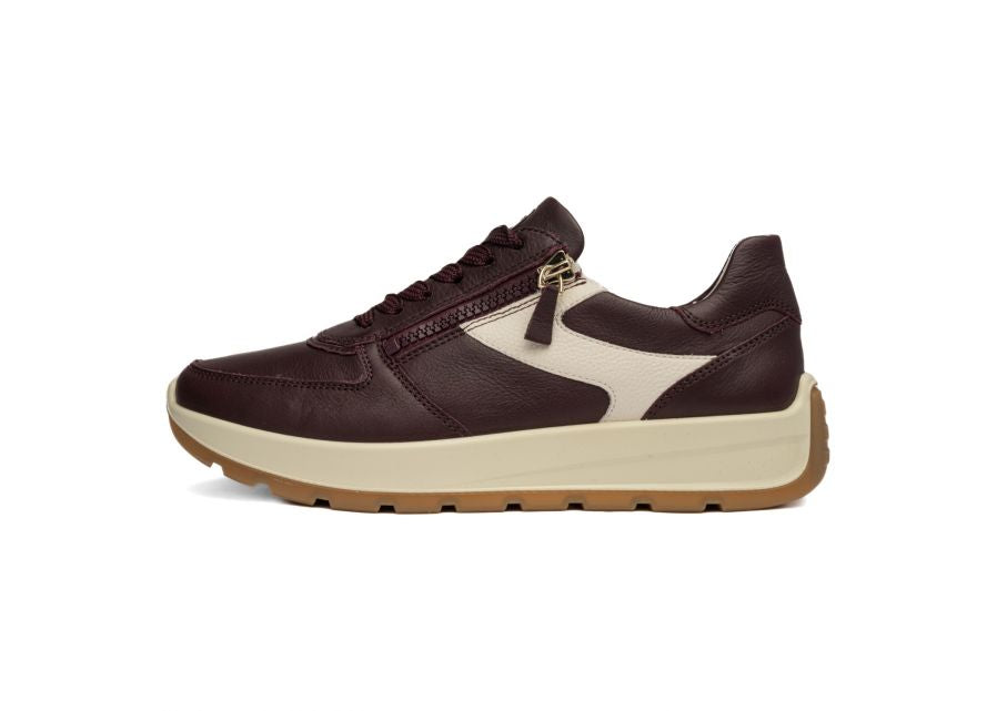 Ara Wide Fit Burgundy Trainer|122511218