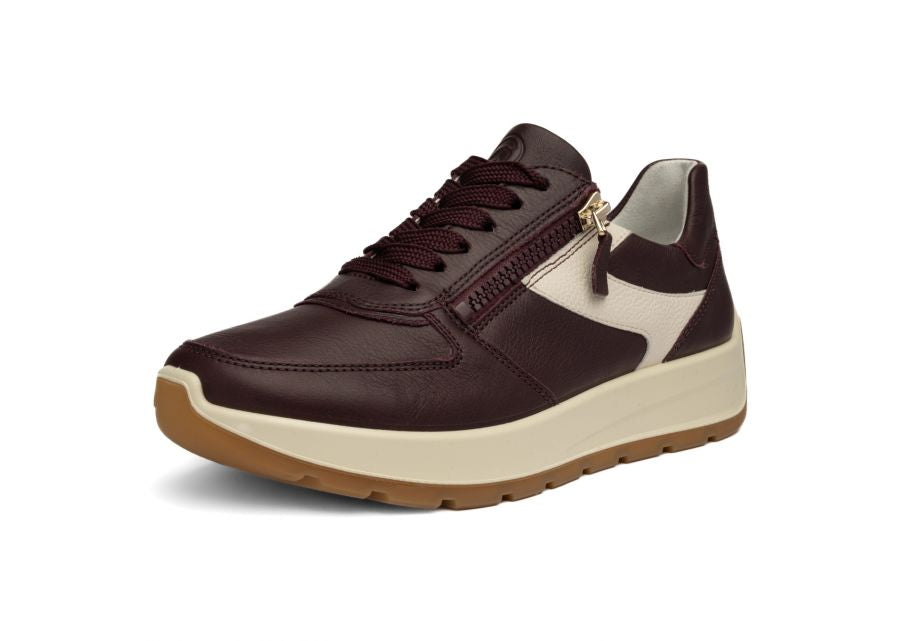 Ara Wide Fit Burgundy Trainer|122511218