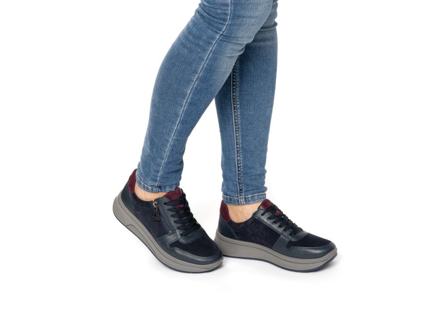Ara Wide Fit Navy Trainer|122754022