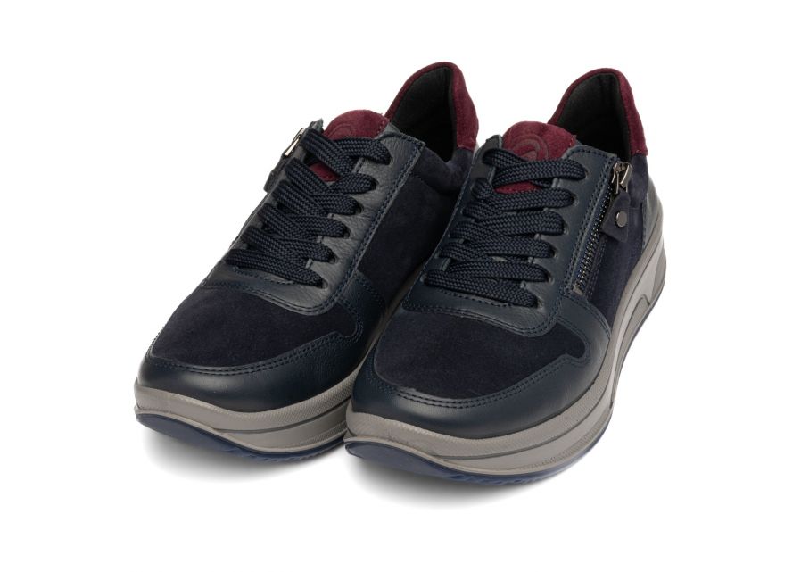 Ara Wide Fit Navy Trainer|122754022