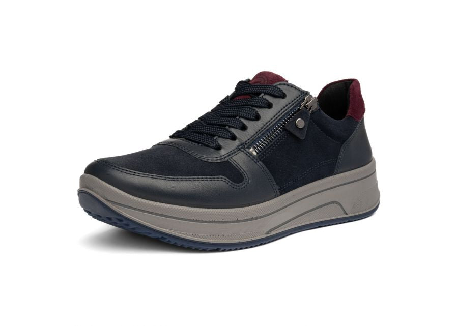 Ara Wide Fit Navy Trainer|122754022