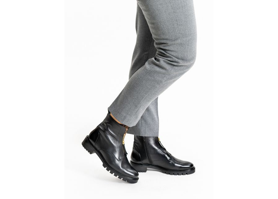 Ara Black Leather Ankle Boot|122952001B