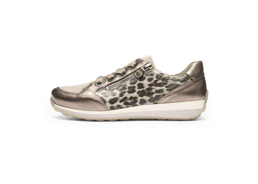 Ara Wide Fit Gold & Leo Trainer|126458705M