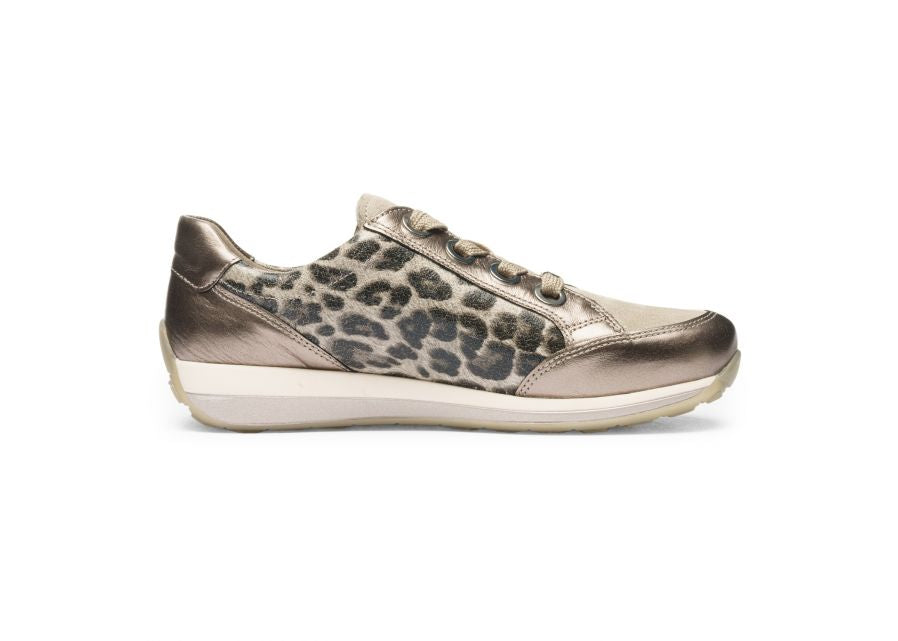 Ara Wide Fit Gold & Leo Trainer|126458705M