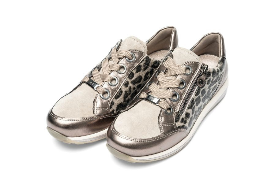 Ara Wide Fit Gold & Leo Trainer|126458705M