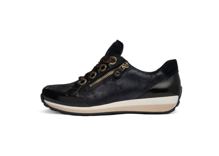 Ara Navy Wide Fit trainer|126458716
