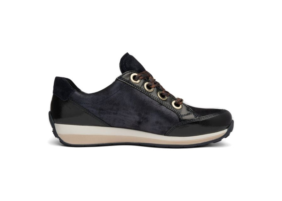 Ara Navy Wide Fit trainer|126458716