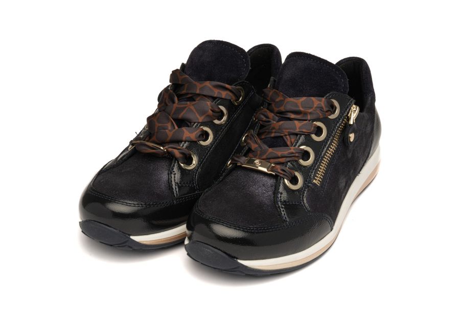 Ara Navy Wide Fit trainer|126458716