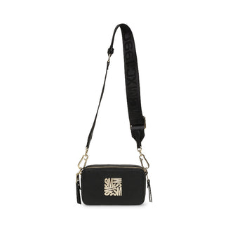 Steve Madden Black & Gold Logo Crossbody Handbag|13001822B