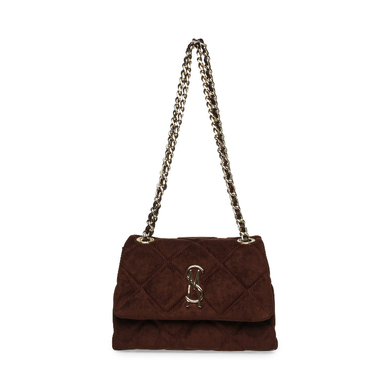 Steve Madden Brown & Gold Chain Shoulder Handbag|13002244BR