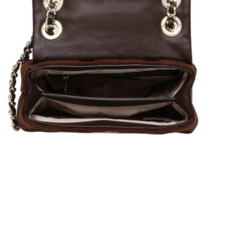 Steve Madden Brown & Gold Chain Shoulder Handbag|13002244BR