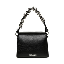 Load image into Gallery viewer, Black handbag with chain handle on a white background, featuring the Steve Madden brand.
