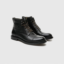 Load image into Gallery viewer, Ambitious Black leather Laced Ankle Boot|137126583N
