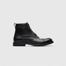 Load image into Gallery viewer, Ambitious Black leather Laced Ankle Boot|137126583N
