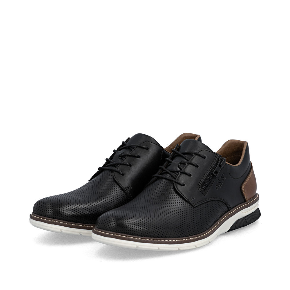 Rieker Black and Tan Comfort Shoe|1441200