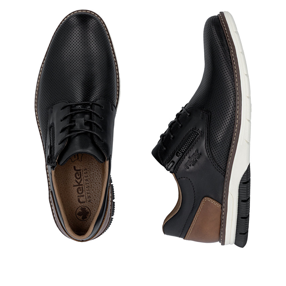 Rieker Black and Tan Comfort Shoe|1441200