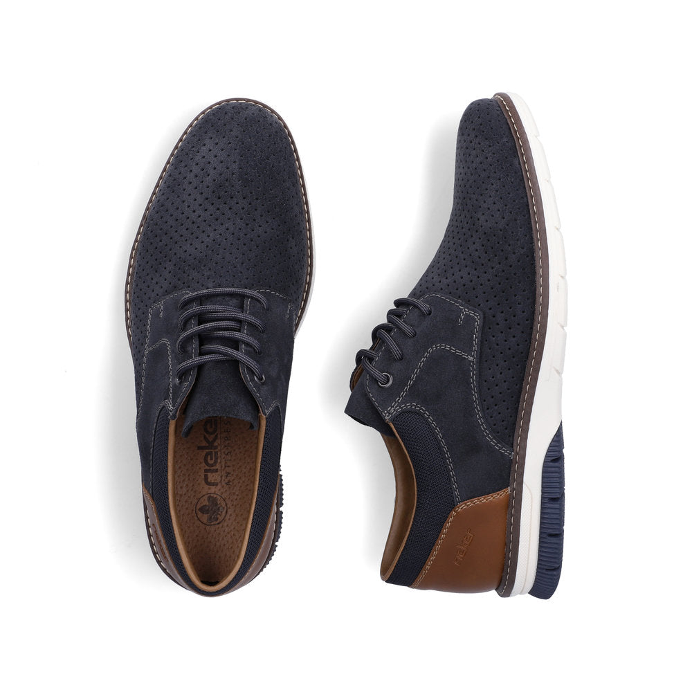 Rieker Navy and Tan Comfort Shoe|1442514