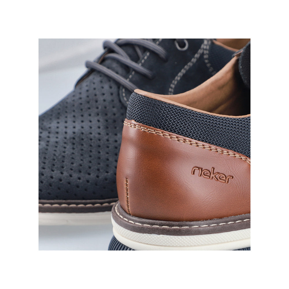 Rieker Navy and Tan Comfort Shoe|1442514
