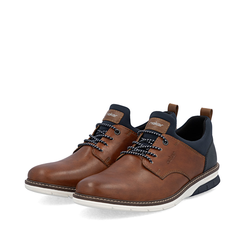 Rieker Wide Fit Brown Laced Shoe|1445422