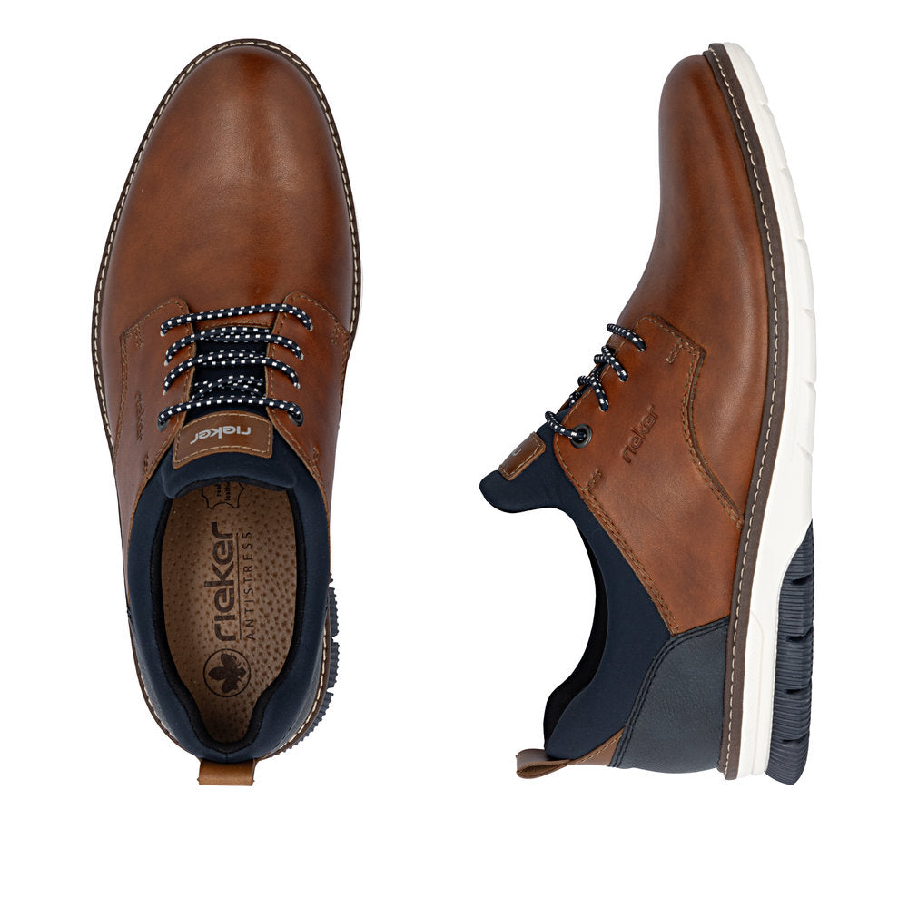 Rieker Wide Fit Brown Laced Shoe|1445422