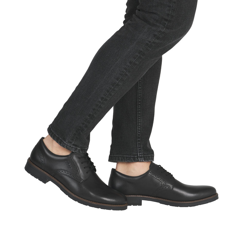 Rieker Wide Fit Black Business Shoe|1464200B