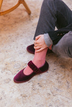 Load image into Gallery viewer, Flabelus Burgundy Velvet Mary Jane
