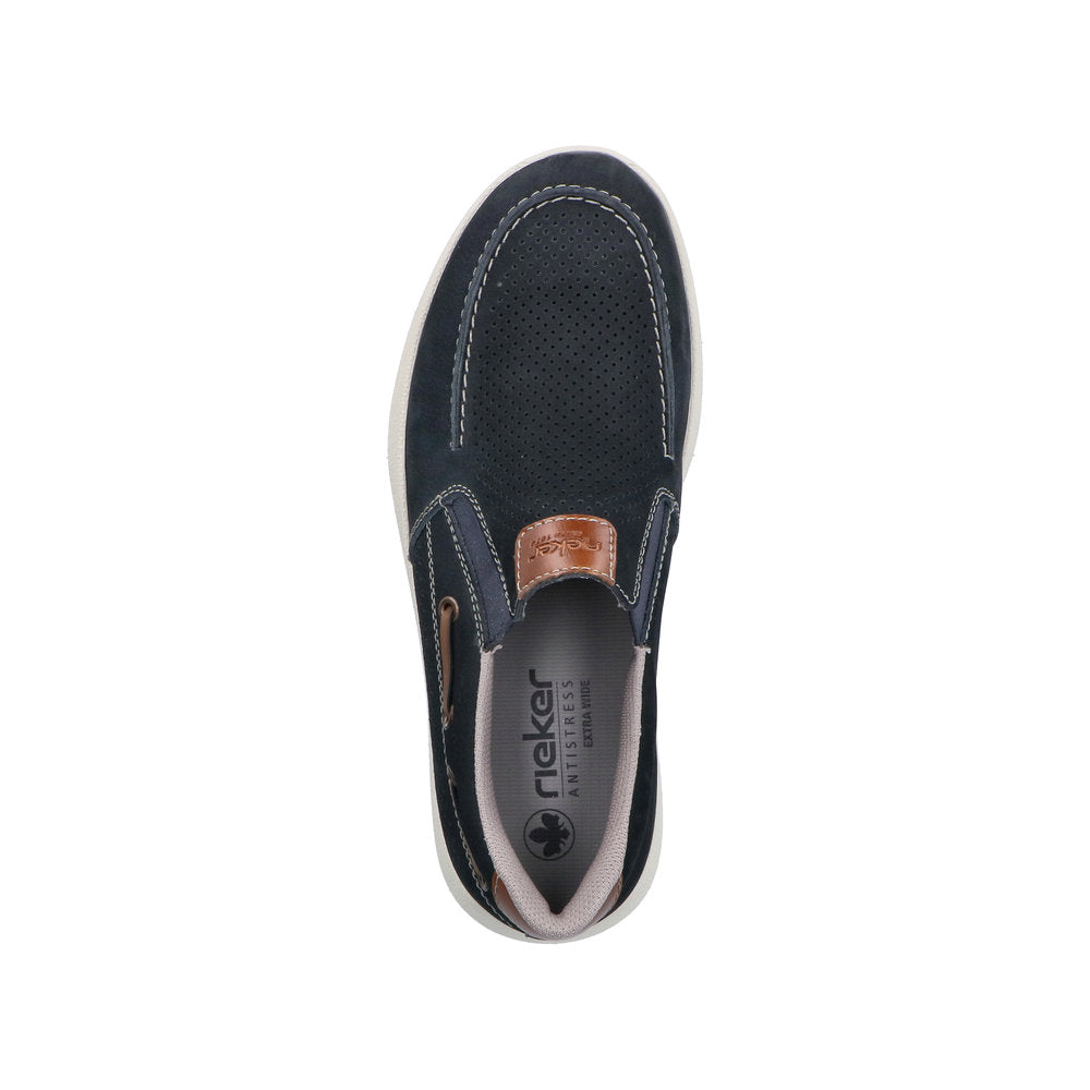 Rieker Wide Fit Navy Comfort Slip On|1696814