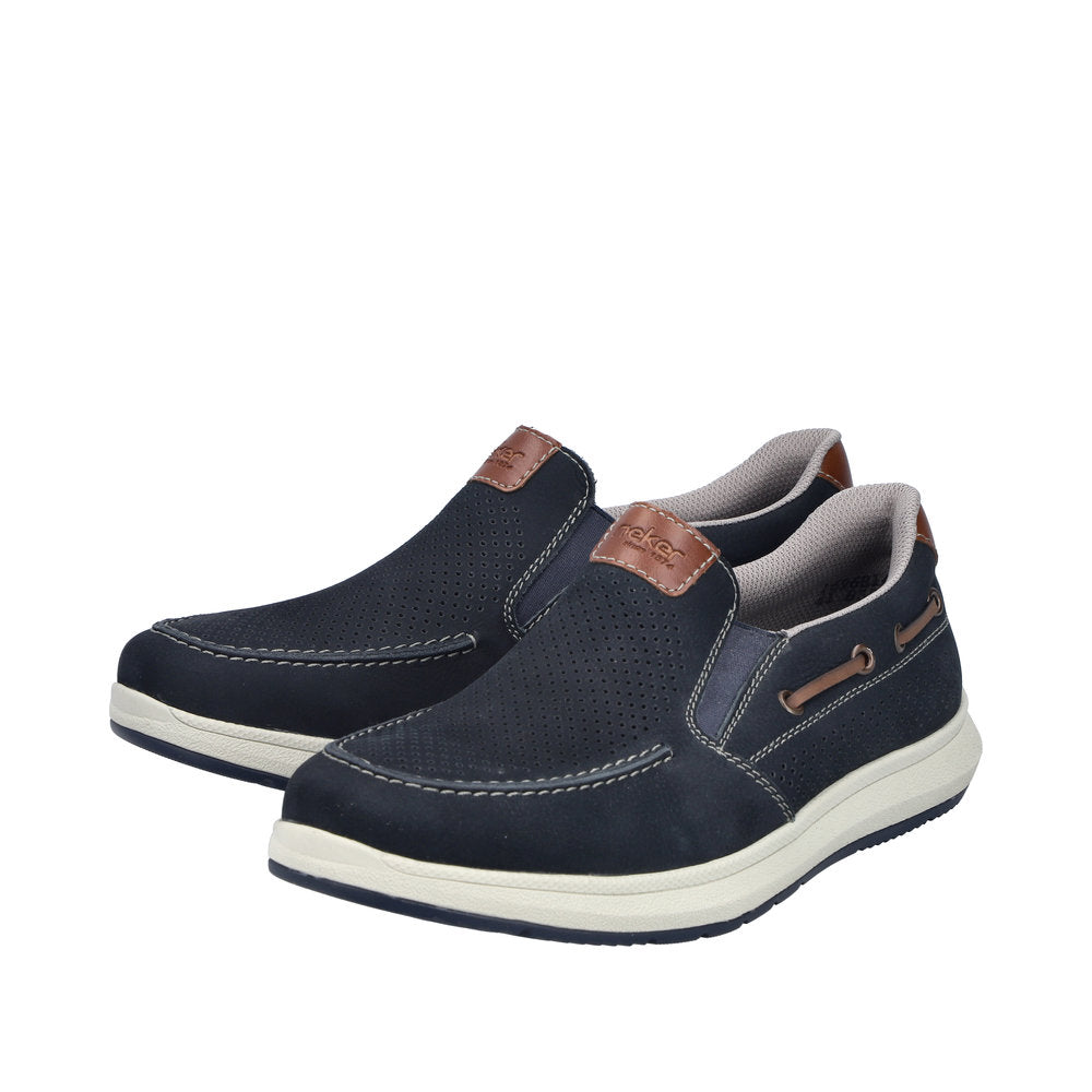 Rieker Wide Fit Navy Comfort Slip On|1696814