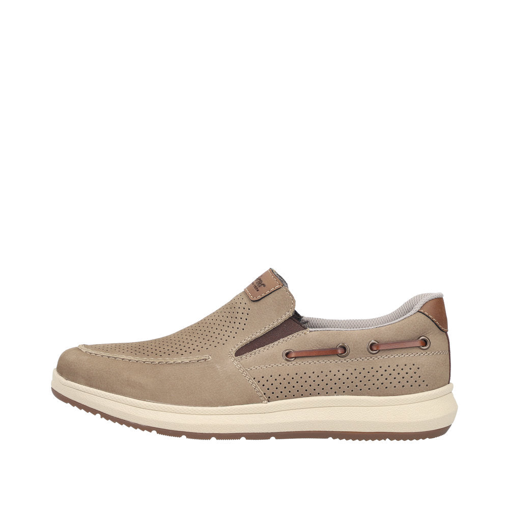 Rieker Wide Fit Taupe Comfort Slip On|1696864