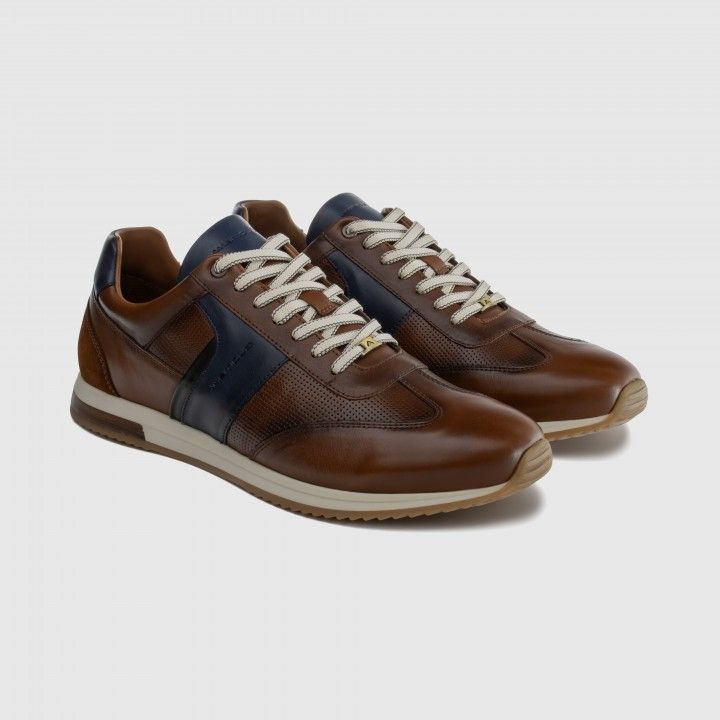 Ambitious Cognac and Navy Trainer|113196810