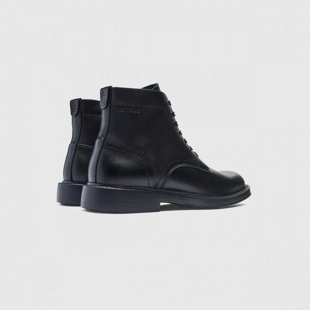 Ambitious Black Leather Laced Boot|146096583