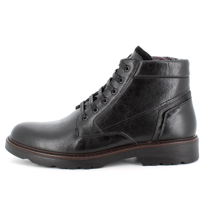 Igi & Co Black Leather Laced Ankle Boot|8607400