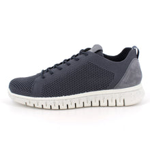 Load image into Gallery viewer, navy sneaker with white sole on a white background

