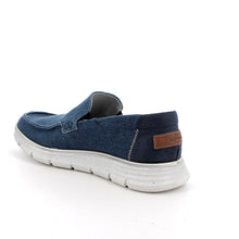 Load image into Gallery viewer, Blue casual shoe with a white sole on a white background

