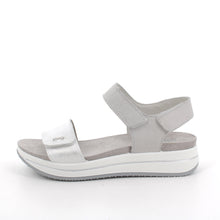 Load image into Gallery viewer, Gray sandal with white sole on a white background
