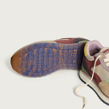 Load image into Gallery viewer, Colorful sneaker with patterned sole on a white background
