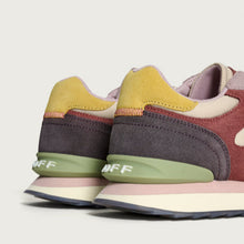 Load image into Gallery viewer, Multicolored sneakers with &#39;Off-White&#39; branding on a light background
