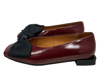Angel Alarcon Burgundy Pump with Bow