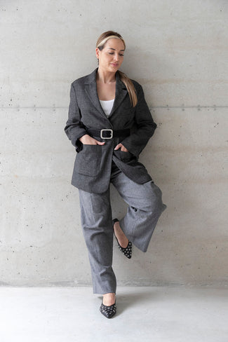 Angel Alarcon Black leather Pump With Metallic Appliques|25509BLK